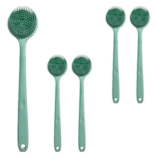 新升級好好握洗澡刷 (莫蘭迪綠), 矽膠+尼龍材質, 1支, 5支