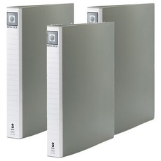 PP 3孔1吋圓型夾 加厚板 LC-9003, 灰色, 3個