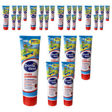 dm Dontodent 兒童牙膏，ZAHNPASTA KINDER BIS 覆盆子，適用於0-6歲幼兒, 100ml, 5袋