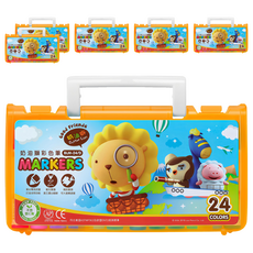 SIMBALION 雄獅 奶油獅 BLM 透明盒彩色筆 24色 姓名標籤 手提式設計 色彩豐富鮮豔 方便收納, 6盒