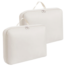 羽絨衣物壓縮收納包 2個 米色 中(40 x 30 x 10cm) - 居家整理