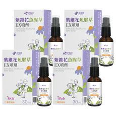 Flothy 花賜康 紫錐花魚腥草EX噴劑 柳橙風味 30ml, 4盒
