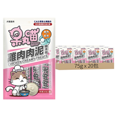 呆丸喵 全貓齡用 泥條軟飼料, 雞肉鮭魚, 75g, 20包