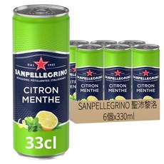 SANPELLEGRINO 聖沛黎洛 氣泡水果飲料 檸檬薄荷口味, 330ml, 6個