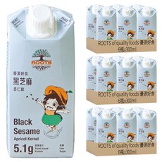 ROOTS of quality foods 優源好食 黑芝麻杏仁飲 原味, 300ml, 18瓶