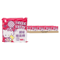 三麗鷗 kitty螺旋塑軸棉花棒 塑軸 純棉雙頭, 100支, 36袋