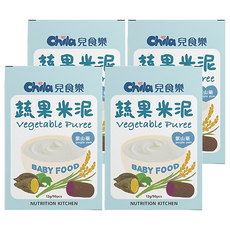 Chila 兒食樂 蔬果米泥, 紫山藥口味, 原食物製作, 鋁箔密封袋包裝, 100%台灣農作物, 紫山藥, 120g, 4盒