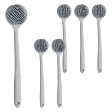 efactory Judy N 雙面柔軟矽膠沐浴刷, 6個, 1入, 灰色