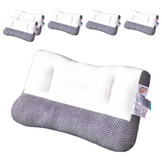人體工學頸椎貼合牽引枕, 6個, 灰色, 中(60 x 40cm)