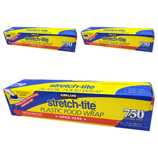 Kirkland 科克蘭 stretch-tite 保鮮膜 特殊滑刀設計 不含雙酚A, 30.16cm x 231.03m, 3捲