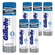 Gillette 吉列 刮鬍泡 冰涼清爽型 全新升級 極淨涼感 潤滑保護力UP, 245g, 6罐