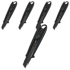 TaJIma 田島 螺旋固定式專業美工刀 DCL501, 黑色, 5個