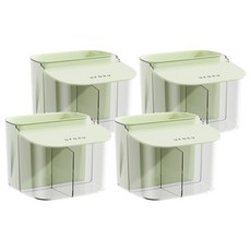 isona 愛收納 壁掛免打孔分隔收納盒, 4個, 淺綠色