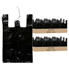 anidoll 手把式購物袋 黑色, 8L, 600個