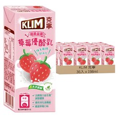 KLIM 克寧 草莓優酪乳, 198ml, 36入