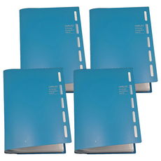 珠友文化 A4 內袋加厚PP資料本, 雀藍色, 4本