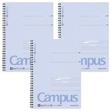 KOKUYO Campus 雙線圈筆記本B5 A罫 藍色 書寫舒適 方便攜帶 簡約清新, 3本