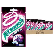 Airwaves 極酷嗆涼無糖口香糖 紫冰野莓, 28g, 10包