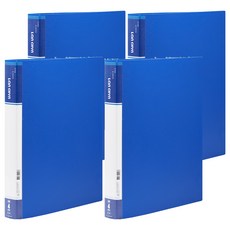 連勤 lc-9004a b pp 四孔圓型夾 A4文件夾 辦公文件收納整理, 藍, 4入