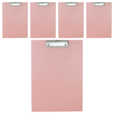 ABEL 力大牌 晶典磨砂壓克力板夾 A4, 紅色, 5個