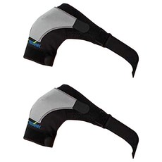 A-ZEAL 可調節綁帶加壓護肩 運動防護用品, 均碼, 2個, 黑灰色