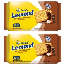Julie's 茱蒂絲 雷蒙德榛果巧克力夾心餅 酥脆餅乾 濃郁巧克力榛果味 個別包裝 馬來西亞原裝進口, 180g, 2包