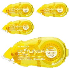 KOKUYO 國譽 好黏便利貼雙面膠帶補充包 好撕型 8.4mm x 16m, 黃色, 4個