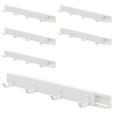 小麥購物 抽拉式縫隙伸縮四連掛勾 L2245, 6個, 白色