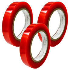 CLEAN 克林 ELItape易利黏 超黏雙面膠帶 紅膜排廢 18mm x 15m, 紅色, 3捲