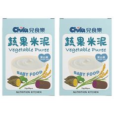 Chila 兒食樂 蔬果米泥, 紫山藥口味, 原食物製作, 鋁箔密封袋包裝, 100%台灣農作物, 紫山藥, 120g, 2盒