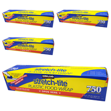 Kirkland 科克蘭 stretch-tite 保鮮膜 特殊滑刀設計 不含雙酚A, 30.16cm x 231.03m, 4捲