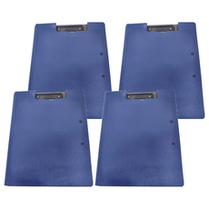 CCHING 青青文具 雙夾文件夾A4 簡單生活, 藍色, 4個