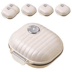 UTOOKII 便攜式密封7格分裝藥盒 帶旋轉進度儀 防水防潮 電鍍卡扣, 6個