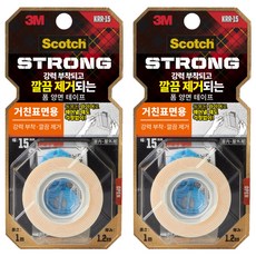 Scotch 超強力泡棉雙面膠帶 (粗糙表面用), 2入, 白色