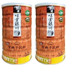 銀川 有機十穀沖泡粉 無糖, 600g, 2罐, 1入