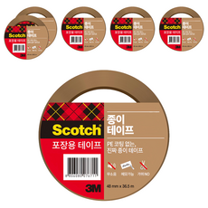 3M Scotch 思高 紙質包裝封箱膠帶 48mm x 36.5m, 棕色的, 6個