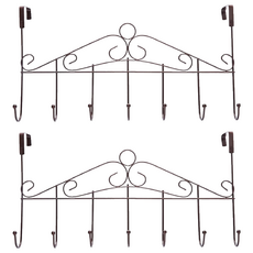 門後金屬掛勾 鐵藝掛勾, 2個, 咖啡色