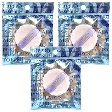 TOPPRO 韓製特柔雙倍絨毛蜜粉撲 S, 3個, 無香味
