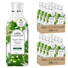 1802 LE CHATELARD 室內晾衣型衣物柔軟精 蘋果薄荷香 3倍高濃縮 低溫萃取的除臭成分 去除潮濕異味, 1L, 16瓶