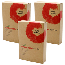 Nahemi 娜禾蜜 草本增色護髮粉 楓糖紅 無化學 無PPD 無阿摩尼亞 有效遮蓋灰白髮, 3盒