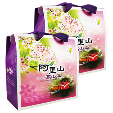 龍源茶品 鑫龍源 阿里山輕焙火極品烏龍茶葉禮盒, 茶葉150g 2罐, 2盒