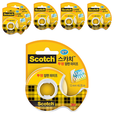 3M Scotch 思高牌 透明雙面膠帶附膠台 136, 透明, 6個