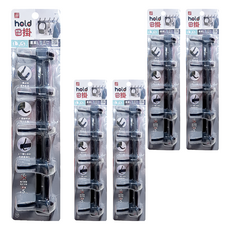 UdiLife 優的生活大師 hold 掛 L型5勾掛架, 不鏽鋼材質 防水防潮, 霧黑色, 5個