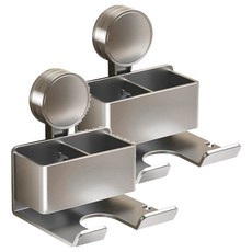 吸盤系列 吹風機置物架 2個 太空鋁 免釘安裝浴室收納架