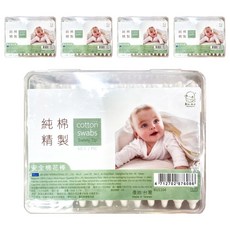 KU.KU Duckbill 酷咕鴨 安全棉花棒 100%天然優質棉 台灣製造 觸感舒適 無染色 無螢光劑 耳鼻清潔設計, 60支, 5盒