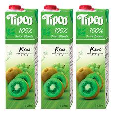 Tipco 100%奇異果葡萄汁,3瓶,1L,無添加糖、防腐劑及人工色素，健康美味，全家大小一同享用