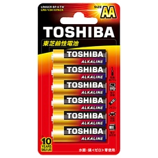 TOSHIBA 東芝 台灣公司貨 鹼性電池 3號, 6顆, 1組
