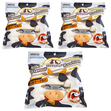 Boneplus 天然潔牙牛奶牛皮骨結7吋, 牛奶, 215g, 3包