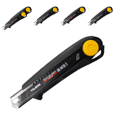 TaJIma 田島 包膠專業美工刀 螺旋固定式 DC-L561, 6支, 黑色/黃色