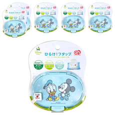 akachan honpo 阿卡將本舖 FUTAP按壓式濕紙巾蓋, 米奇&唐老鴨 藍色, 6個